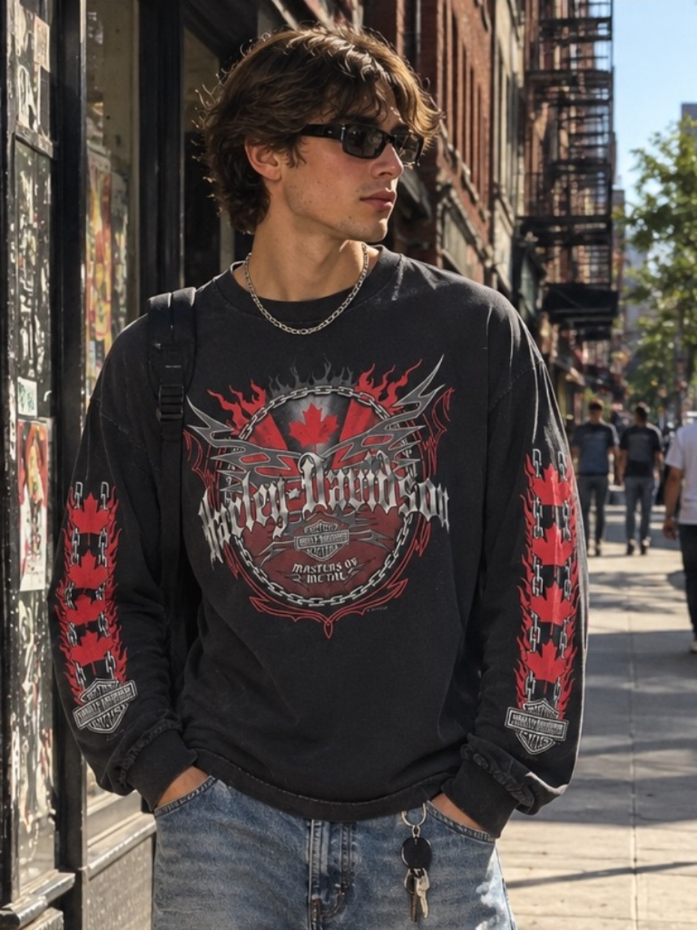 2012 Harley-Davidson Men’s Black Badlands Long Sleeve Shirt